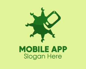 Mobile Phone Virus  logo design