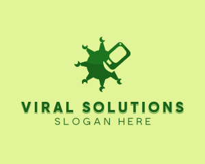 Virus - Mobile Phone Virus logo design