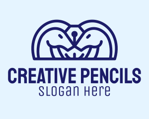 Blue Horse Pen logo design