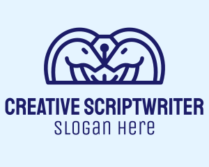 Scriptwriter - Blue Horse Pen logo design