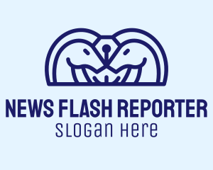 Reporter - Blue Horse Pen logo design