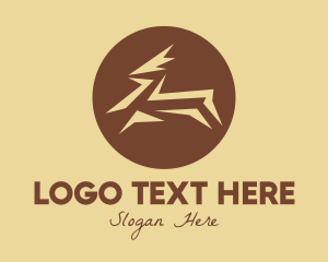 Jump - Brown Gazelle Leap logo design