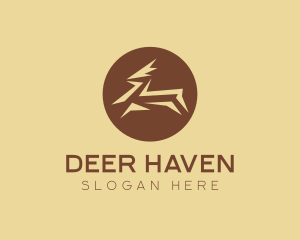 Deer - Gazelle Deer Leap logo design