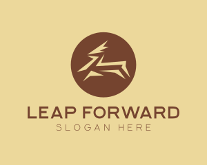 Leap - Gazelle Deer Leap logo design