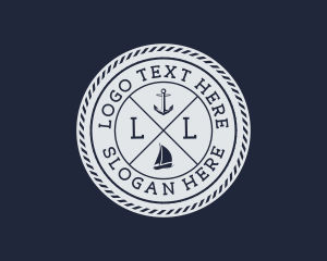 Fishing - Nautical Marine Sailboat logo design