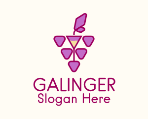 Grape Wine Glass  Logo