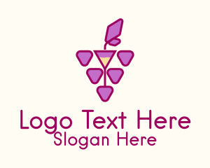 Grape Wine Glass  Logo