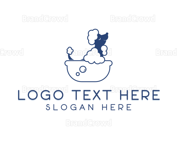 Poodle Dog Bathing Logo