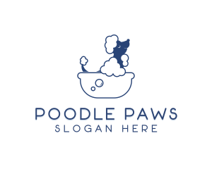 Poodle Dog Bathing logo design