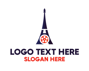 French - Eiffel Tower Paris Reel logo design