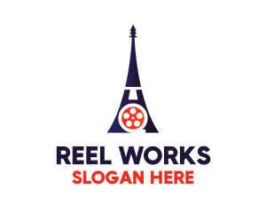 Eiffel Tower Paris Reel logo design