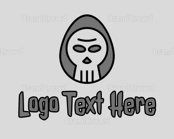 Gray Skull Egg Logo