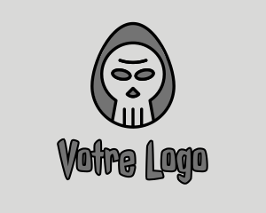 Scary - Gray Skull Egg logo design