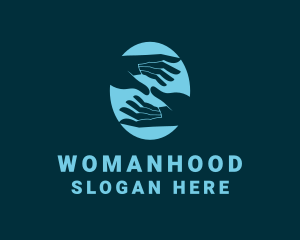 Humanitarian - Blue Hand Touch logo design