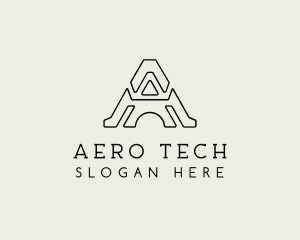 Tech Business Letter A logo design