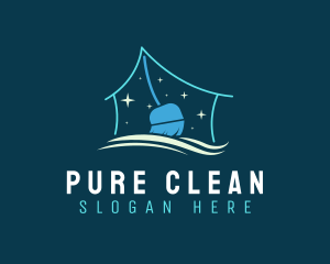 Housekeeping Broom Cleaning logo design