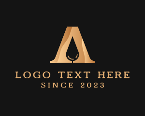 Massage - Wellness Droplet Letter A logo design
