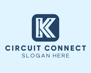 Circuits - Letter K Circuits logo design