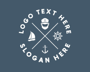 Ocean Travel - Seafarer Maritime Sailor logo design