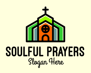 Multicolor Church Building logo design