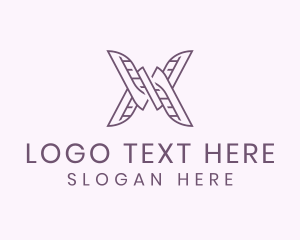 Typography - Digital Outline Letter X logo design