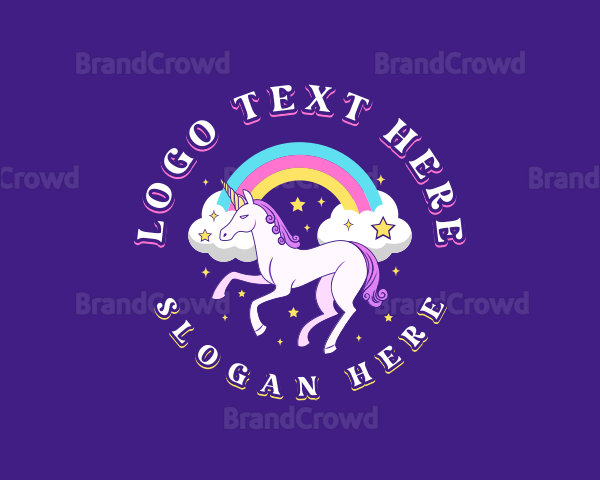 Fantasy Unicorn Rainbow Logo