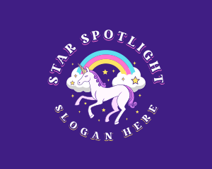 Fantasy Unicorn Rainbow logo design