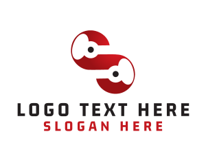 Red - Abstract Tech Letter S logo design