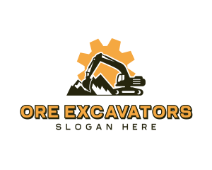 Mining - Quarry Mining Excavator logo design