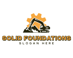 Heavy Equipment - Quarry Mining Excavator logo design