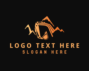 Worker - Orange Mountain Excavator logo design
