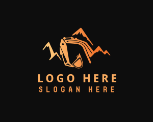 Heavy Equipment - Orange Mountain Excavator logo design