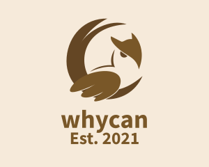 Flying - Brown Wild Owl logo design