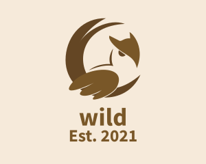 Brown Wild Owl  logo design