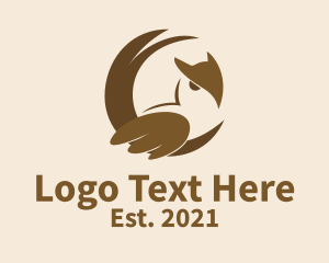 Nocturnal Animal - Brown Wild Owl logo design