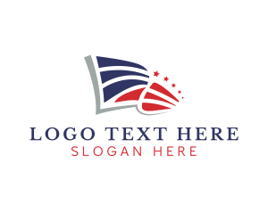 Nationality - USA Flag Stars logo design