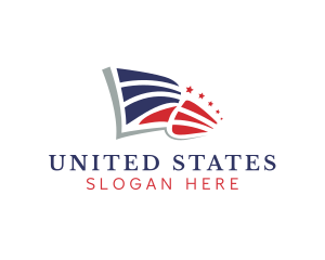 USA Flag Stars logo design