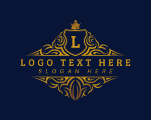 High End - Elegant Crown Crest logo design