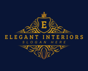 Elegant Crown Crest logo design