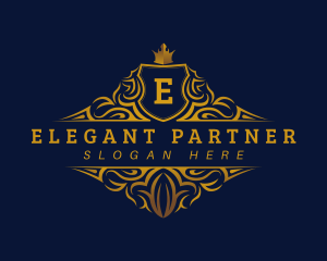 Elegant Crown Crest logo design