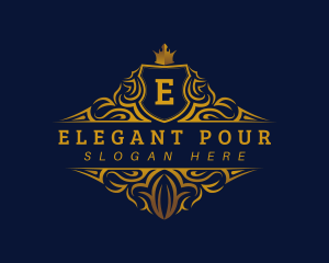 Elegant Crown Crest logo design