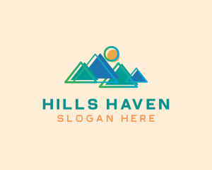 Mountains Trekking Adventure logo design