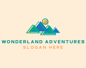 Mountains Trekking Adventure logo design