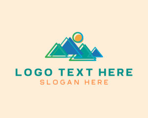 Mountains Trekking Adventure Logo