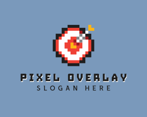 Pixelated Bullseye Game logo design