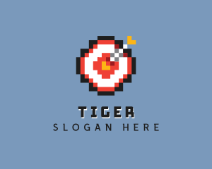Pixel - Pixelated Bullseye Game logo design