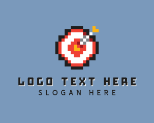 Pixel - Pixelated Bullseye Game logo design