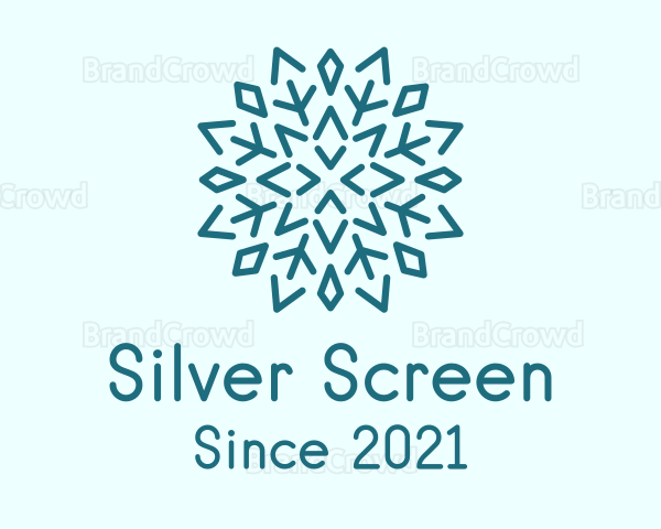 Blue Crystal Snowflake Logo