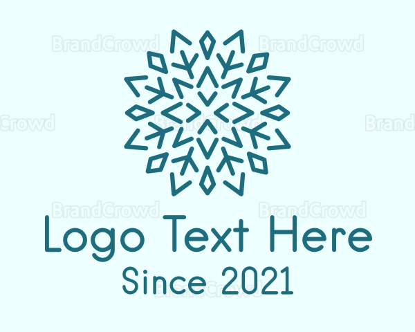 Blue Crystal Snowflake Logo