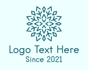 Weather - Blue Crystal Snowflake logo design